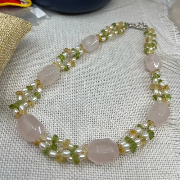 Vintage Ross-Simons Multi-Gemstone and White Pearl Necklace 16" - Picture 10 of 17
